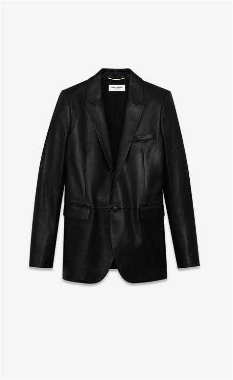 ysl leather blazer